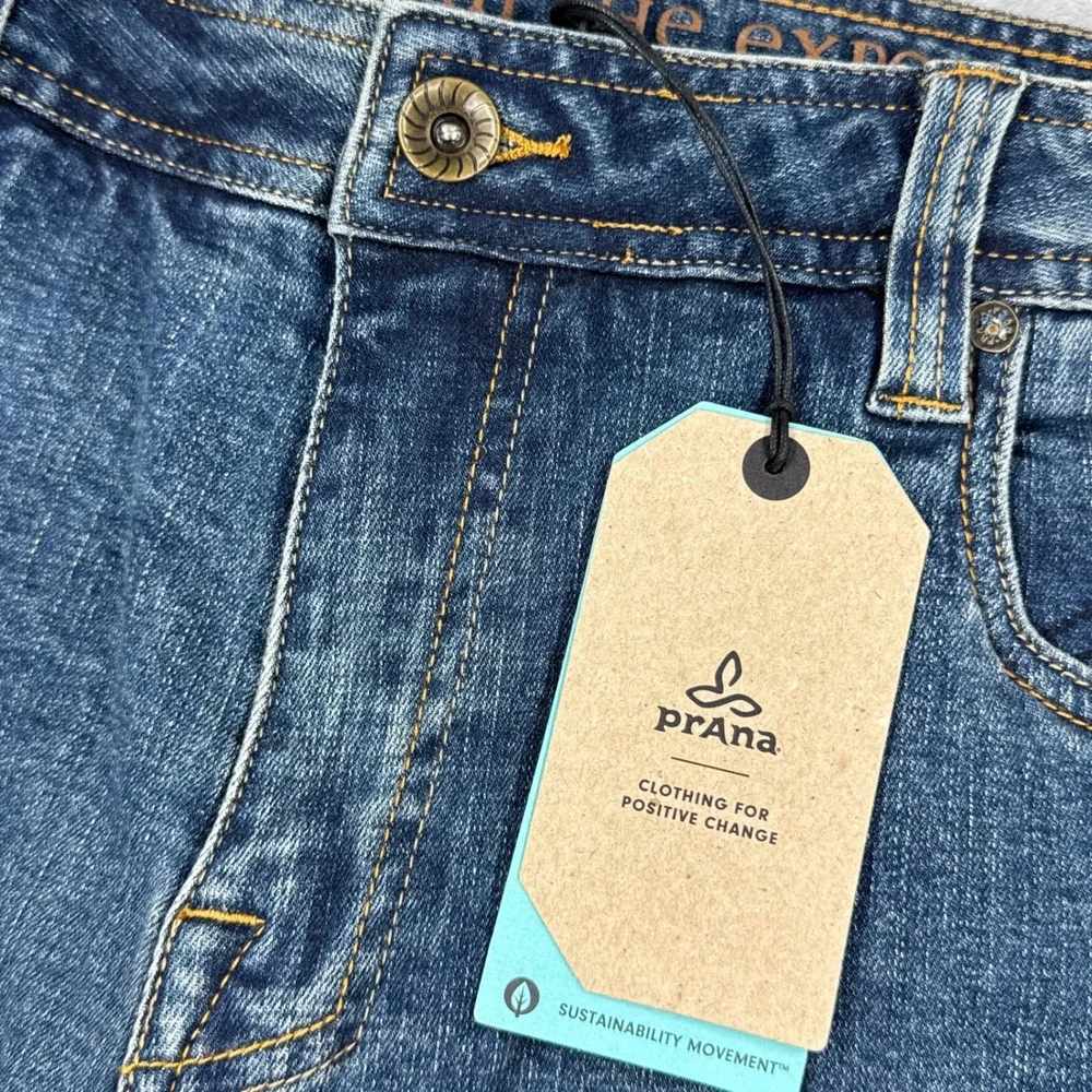 PRANA Axiom Jean Mens 34x32 Antique Stone Wash Organic Stretch Denim NWT